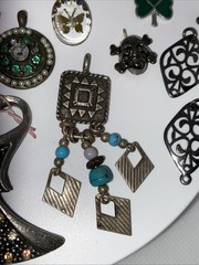 Lot of 20+ Vintage Charms – Butterfly, Clover, Dress, Heart, Lizard, Gem Mix