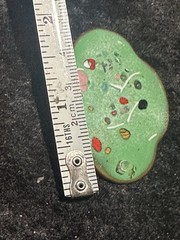 Vintage MCM BROOCH PIN Copper Enamel Abstract 1960s GREAT