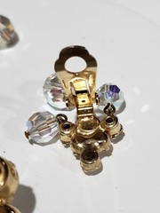 Juliana DE Delizza Elster Cha Cha Rhinestone Crystal Dangle Brooch and Earrings