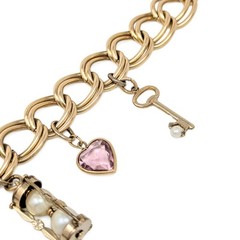 Vintage Automade 12K Gold Filled Double Link 6.75″ Charm Bracelet