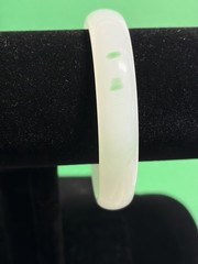 white and green nephrite jade bangle bracelet