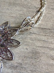 Vtg Cubic Zirconia Silver Tone Necklace Glamorous Sparkle Wedding Prom Elegant