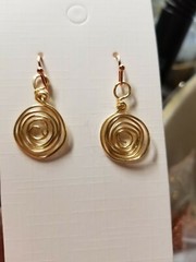Handmade Spiral french brass new rose gold filled wires and new stoppers