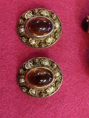 VTG Signed Benedikt NY Renaissance Revival Cabochon Pendants,Earrings, Bracelet