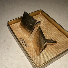 Vintage Men’s Square Gold-Tone Engraved Chain Link Cufflinks, No Stone sawnk