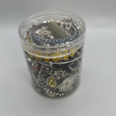 Mystery Jewelry Jar – Vintage To Modern – All Silver Tone Wearable Jewelry
