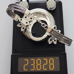 Black Onyx Bracelet Sterling Silver Cluster Boho Statement 925 Multi Strand