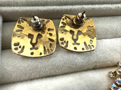 Lot 7 Pair Brutalist Earrings ROMAN Gold Vintage Movie Star Pearl 90s Anne Klein