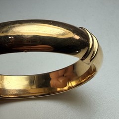 Hollow Gold Wash 925 Sterling 6-3/4″ x 1/2″ ITALY Vintage hinged Bangle Bracelet