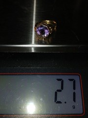Antique Vintage 14K Gold Amethyst Ring size 6 2.7g English Hallmark AS IS