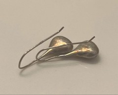 NOT AVAILABLE ! 925 Dome Droplet Vintage Sterling Silver Dangle Fine Earrings