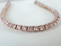 Gold on Sterling Silver 925 Natural Morganite Tennis Bracelet 7.5″
