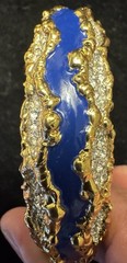 Elegant VTG Jomaz Blue Enamel Rhinestone Hinge Clamper