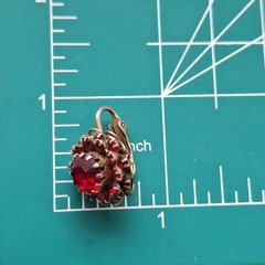 Vintage 1966 Sarah Coventry Signed Deep Burgundy Red Rhinestone Earrings