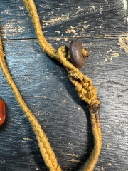 Vintage Himalayan Tribal Amulet Necklace, Boho Shell & Stone Charm, 32″