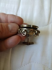 Vintage Sterling Silver cufflink Locket Snuff Box depicting Bullfighter