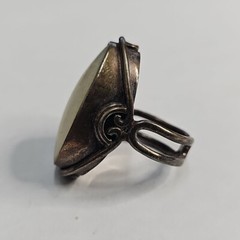 Vintage 925 Steeling Silver & Mother Of Pearl Ring Size 8 12.3g H89