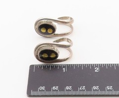 925 Sterling Silver Vintage Earrings MEXICO Enamel Split Shank Studs EG14416