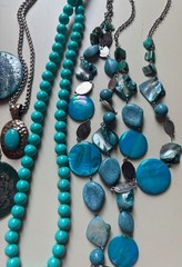 Estate Vintage Retail Costume Jewelry Turquoise & Silvertone 13Pc Jewelry Lot