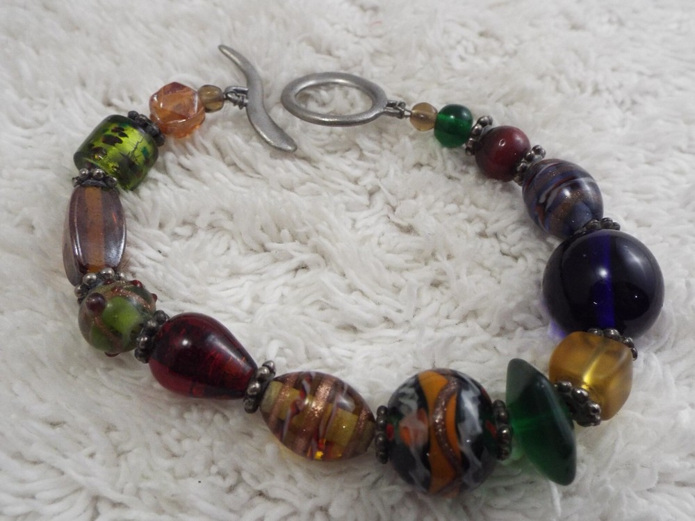 Colorful Mixed Glass Bead Bracelet (C70)