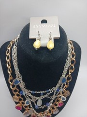 Teardrop Dangle Jewelry Lot! 2 Necklaces, 1 Earrings