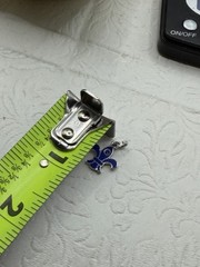 Vintage Sterling Blue Enamel & Blue Stone Fleur De Lis Charm