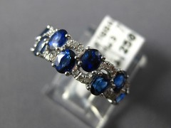 WIDE 2.46CT DIAMOND & AAA SAPPHIRE 18KT WHITE GOLD OVAL & ROUND ANNIVERSARY RING