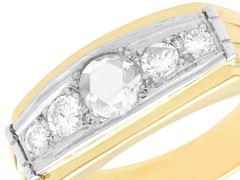 0.68Ct Diamond and 18k Yellow Gold 18k White Gold Dress Ring Circa 1950