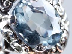 Antique Silver Ring Natural 5.50 ct Aquamarine Victorian Jugendstil Style