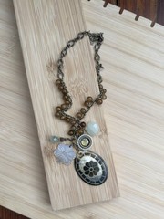 Vintage 00s Jill Schwartz Elements multi charm beaded chain necklace