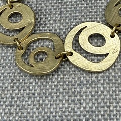 Vintage Bracelet Matte Gold Tone Double Rings Adjustable Length