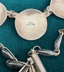 Gorgeous Vintage Siam Sterling Silver Rare 9 piece Niello Jewelry set !