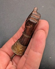 Vintage Carved Wood Figa Hand Mano Fist Protection Lucky Talisman Charm Pendant