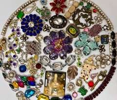 Lot Vintage & Modern Jewelry Parts Broken Repurpose Craft Rhinestones Harvest Y