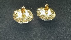Vintage GoldTone Clear Faceted Rhinestone Stud Classy Dressy Earrings