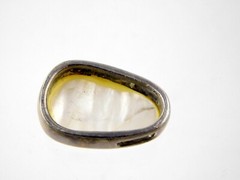 Vintage NF Sterling Silver Mother of Pearl Shell Slide Pendant 925 7/8 Inch MOP