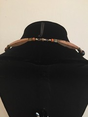 Shell Pendant Necklace with Shades of Tan and Black – 25.25 in.