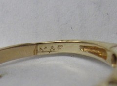 VICTORIAN ANTIQUE 14K GOLD .18ct. OLD EUROPEAN DIAMOND BAND RING SIZE 5.75