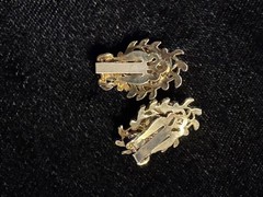 Vintage Faux Mini Mosiac Bracelet And Clip Earrings Set