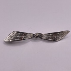 Teka Theodor Klotz Old Art Nouveau 835 Silver Bow Brooch Pin Engraving Handmade