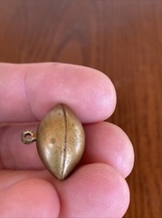 Vintage Lot 1940’s Gold Tone Metal Brass Football 1/2” & 7/8” Charm Fob Pendants