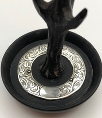 Ring Tree Edwardian English Ebony & Sterling; Ca 1916 Hallmark- No Monogram