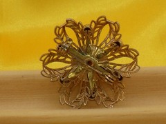 Faux Amethyst and Opal Brooch Vintage Costume Jewelry Pin Pinback Button