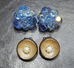 MCM Vintage Clip Earrings Jewelry Lot ~ Mid Century Rhinestone Glamour ~ 25 Pair