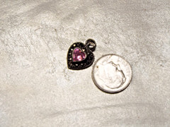 SU 925 Sterling Silver Pink Cz & Marcasite Charm