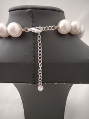 Vintage 15 to 18 Inch Large Pearl Necklace Silver Tone Clasp Estate Jewelry