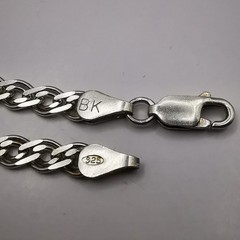 Vintage Sterling Silver Signed Handmade Chain Necklace 22.05in (56cm) 0.52oz