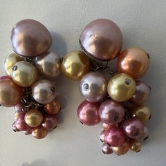 VTG 7 Pair Mixed Lot ClipOn Earrings Faux Pearl Metal Gold Silver Japan