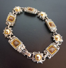 Vintage Premier Designs Bronze Boho Jewelry Bracelet 8″ Long Marked Crown