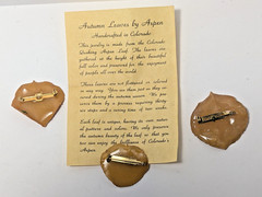Avon Vintage Cameo Necklace 1993 Pewter Ornament Aspen Leaf Jewelry Lot NICE